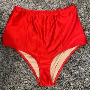American Apparel Red High Waisted Bikini Bottoms